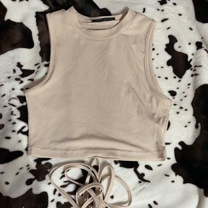 Beige crop top